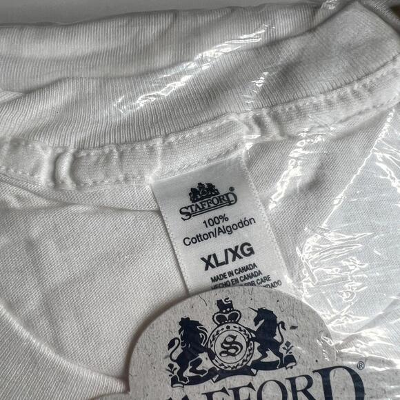 Vintage Stafford Men’s Crew Neck T-Shirts 3PK XL White Made in Canada - Picture 6 of 7